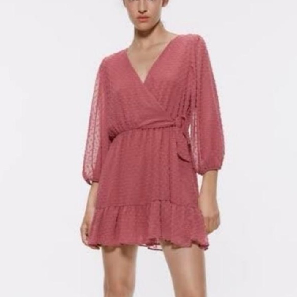 Zara Mesh Swiss Dot Wrapped Romper